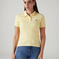 Women's Solid Yellow Slim Fit Polo Ribbed T-shirt - 7bdec02b-c916-4537-986d-78ed636b414a View