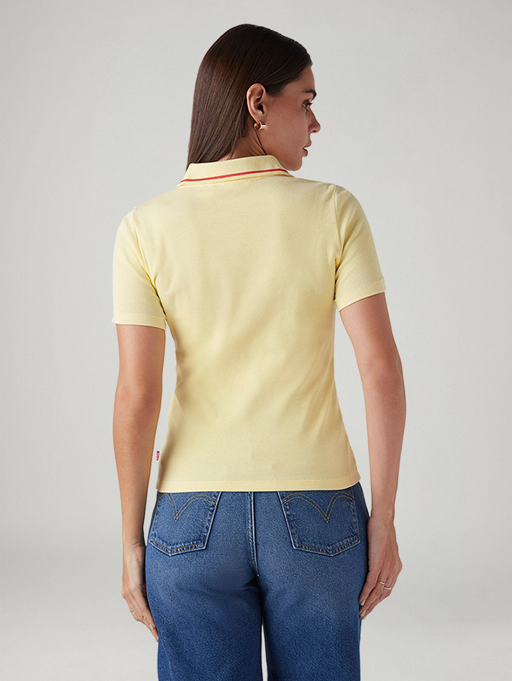 Women's Solid Yellow Slim Fit Polo Ribbed T-shirt - 75d67d5c-0adb-4866-b5bc-07d59f0b1628 View