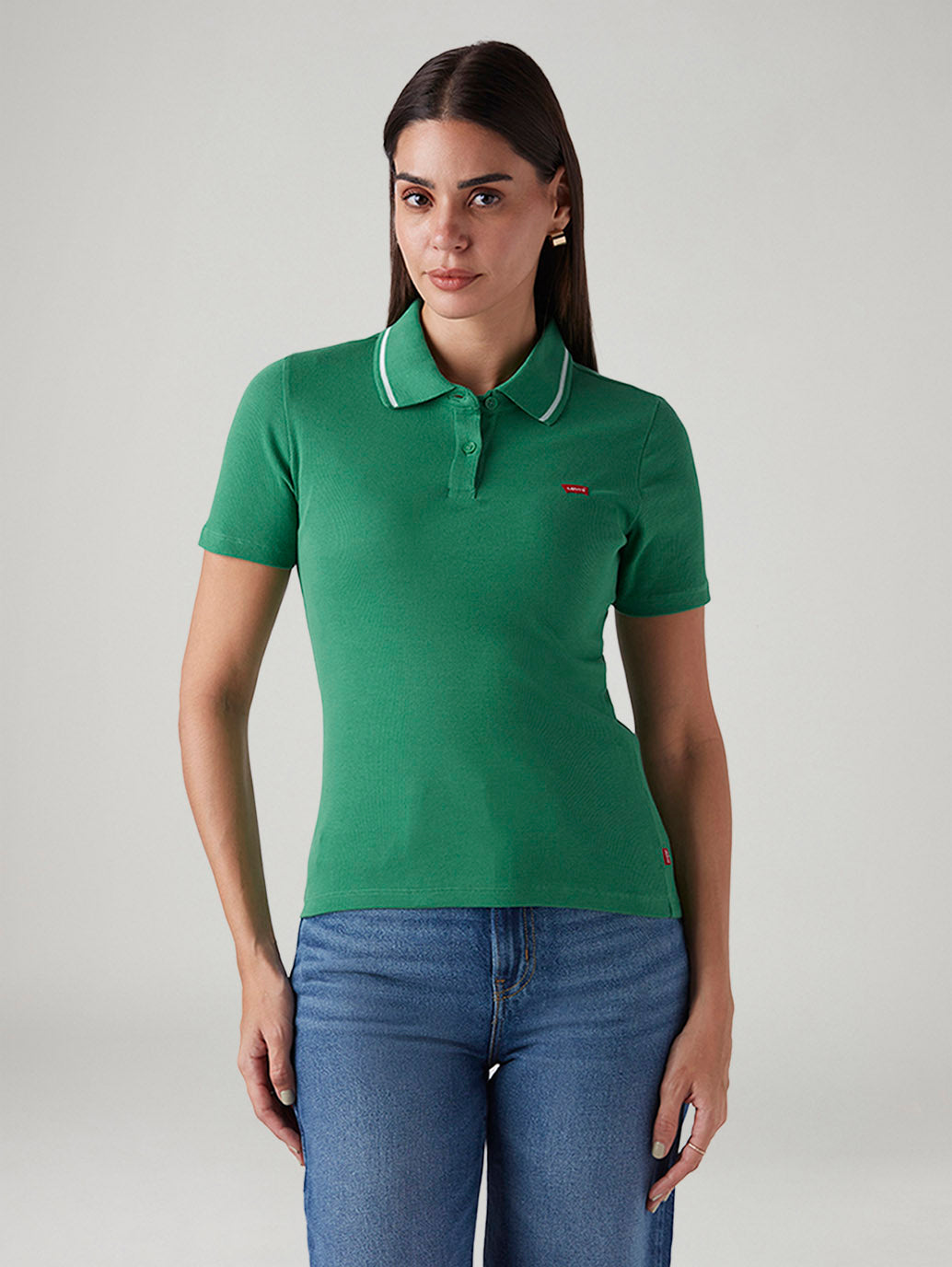Women's Solid Green Slim Fit Polo Ribbed T-shirt - b940569d-8da4-40b1-a86a-7b9e93699960 View