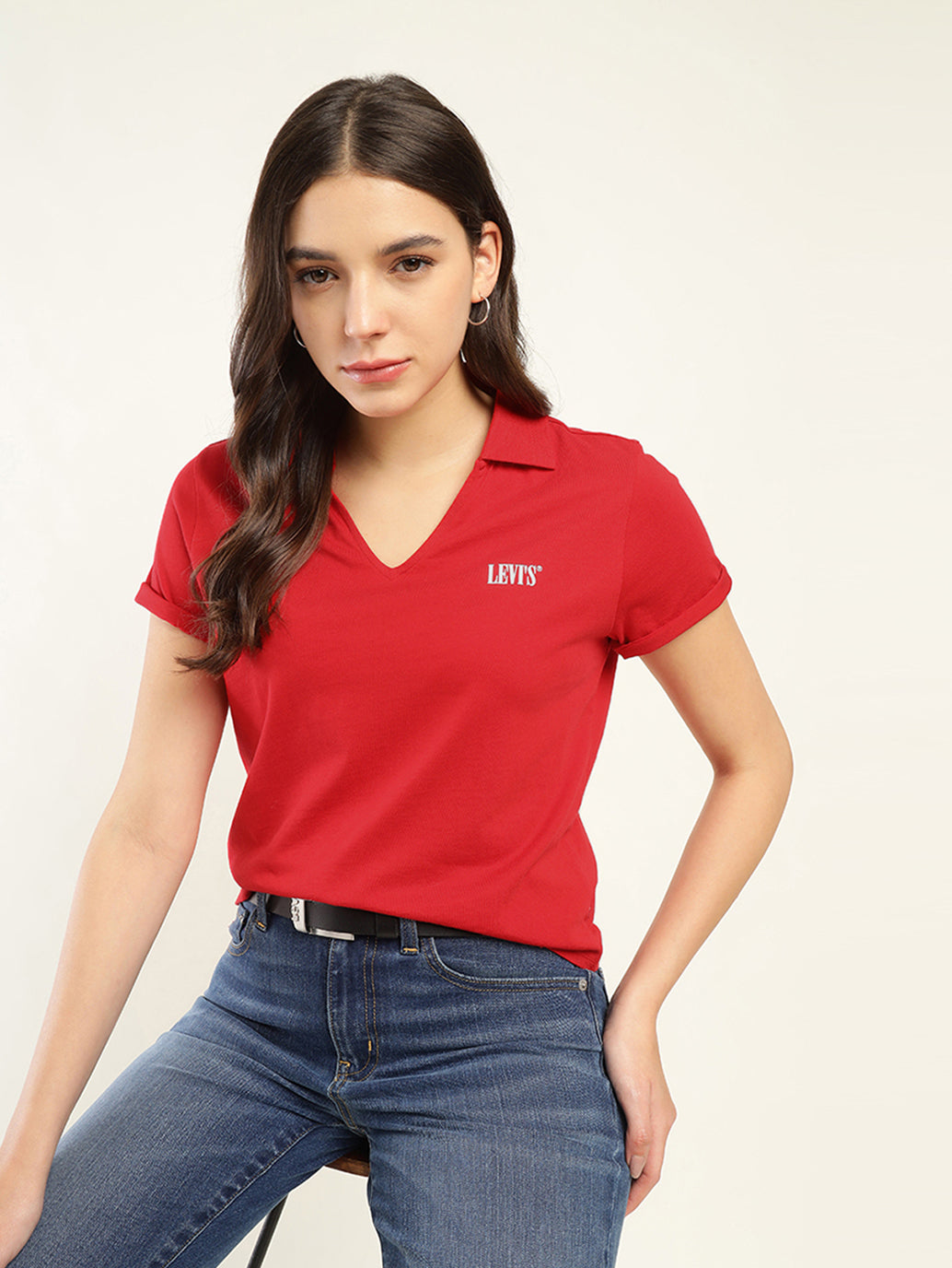 Women's Solid Polo T-Shirt
