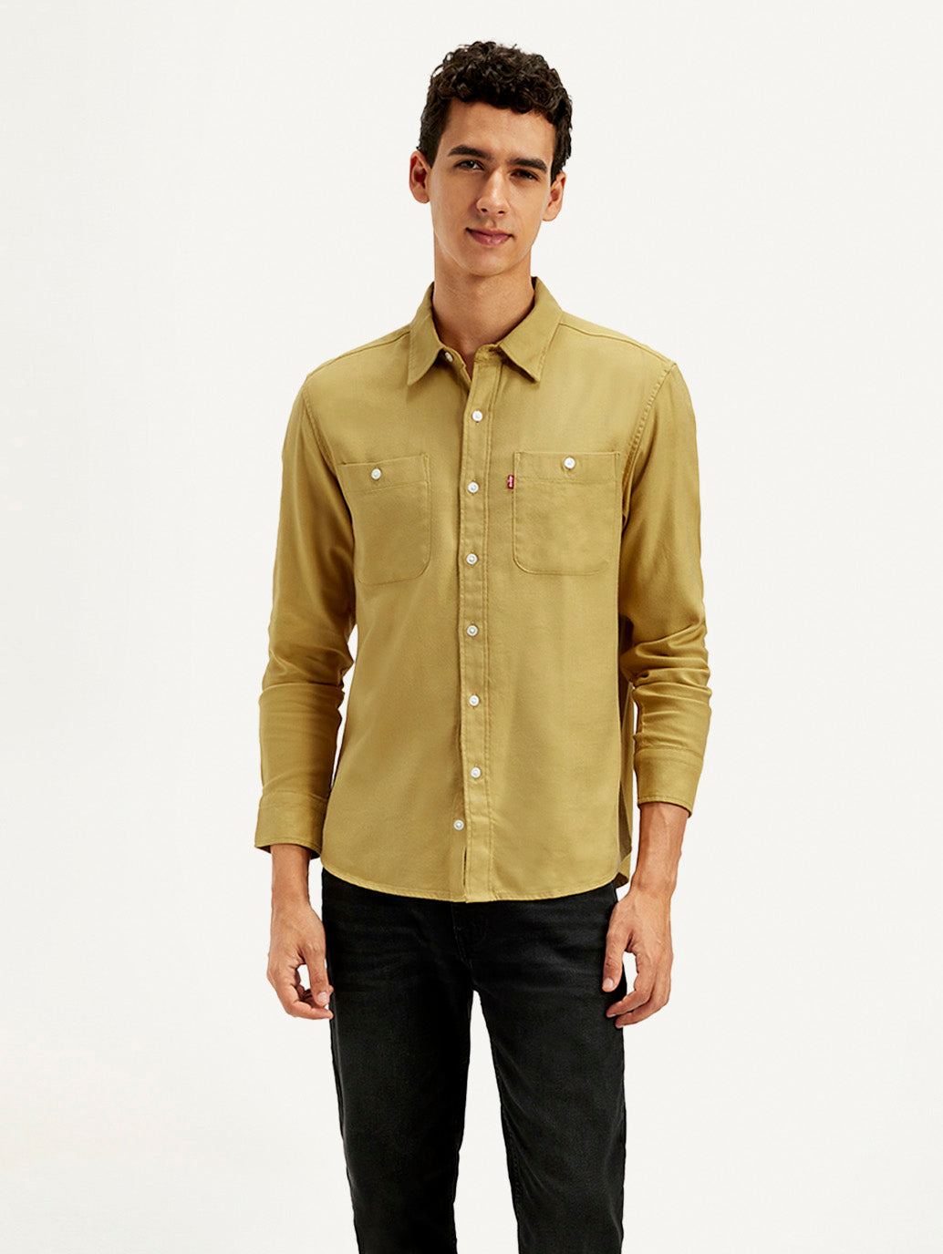 Men's Solid Slim Fit Shirt - Front View