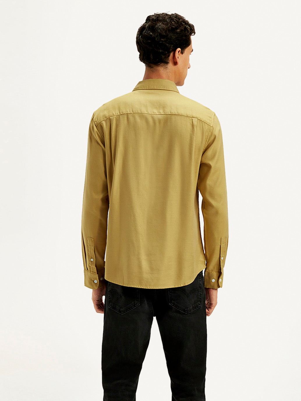 Men's Solid Slim Fit Shirt - Back View