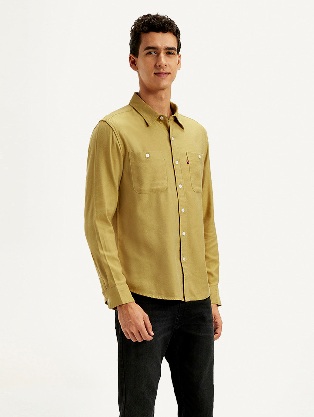Men's Solid Slim Fit Shirt - Side View