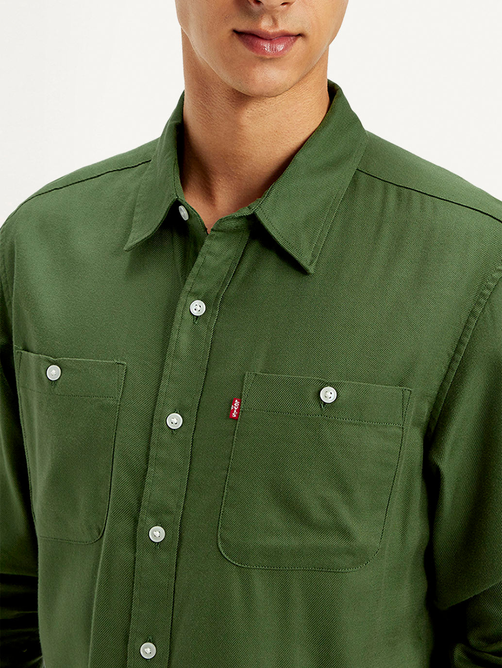 Men's Solid Slim Fit Shirt - Detail View