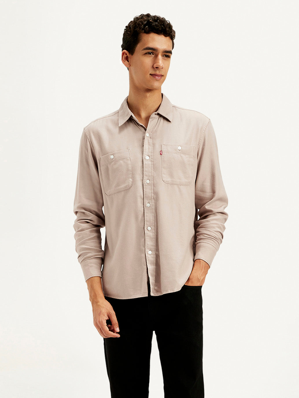 Men's Solid Slim Fit Shirt - Front View