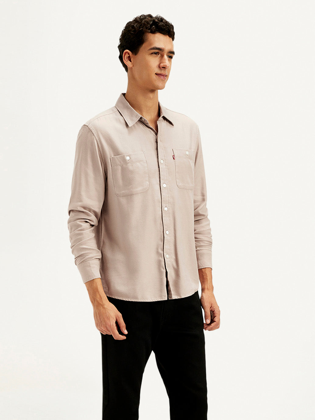 Men's Solid Slim Fit Shirt - Side View