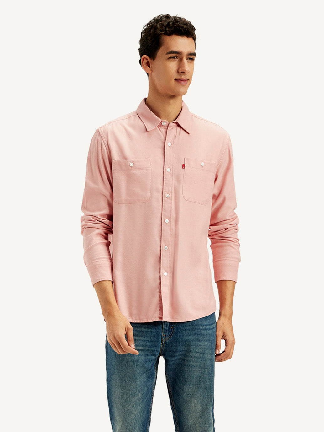 Men's Solid Slim Fit Shirt - Front View