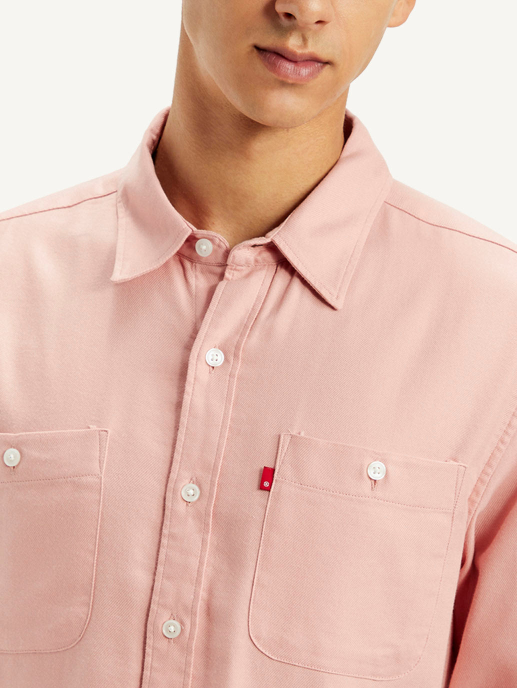 Men's Solid Slim Fit Shirt - Detail View