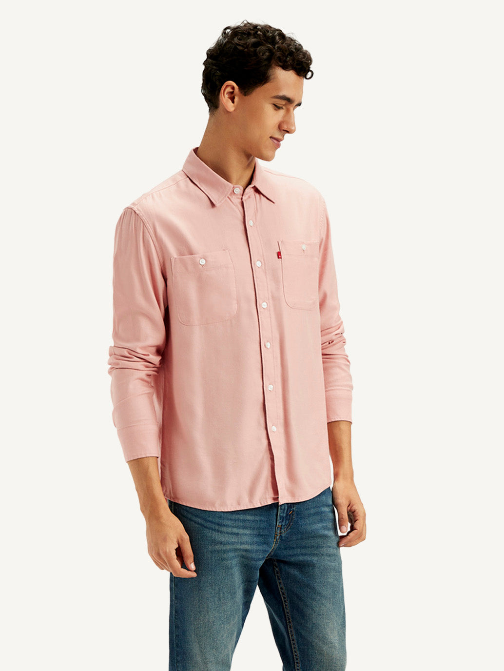 Men's Solid Slim Fit Shirt - Side View