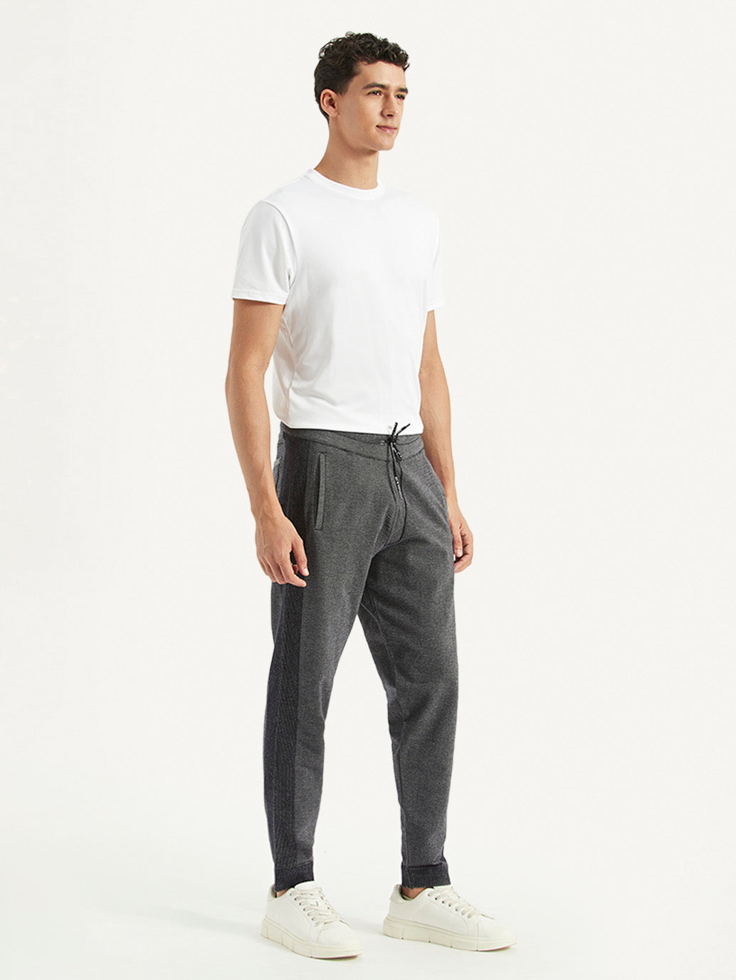 Men's Grey Regular Fit Jogger - Side View