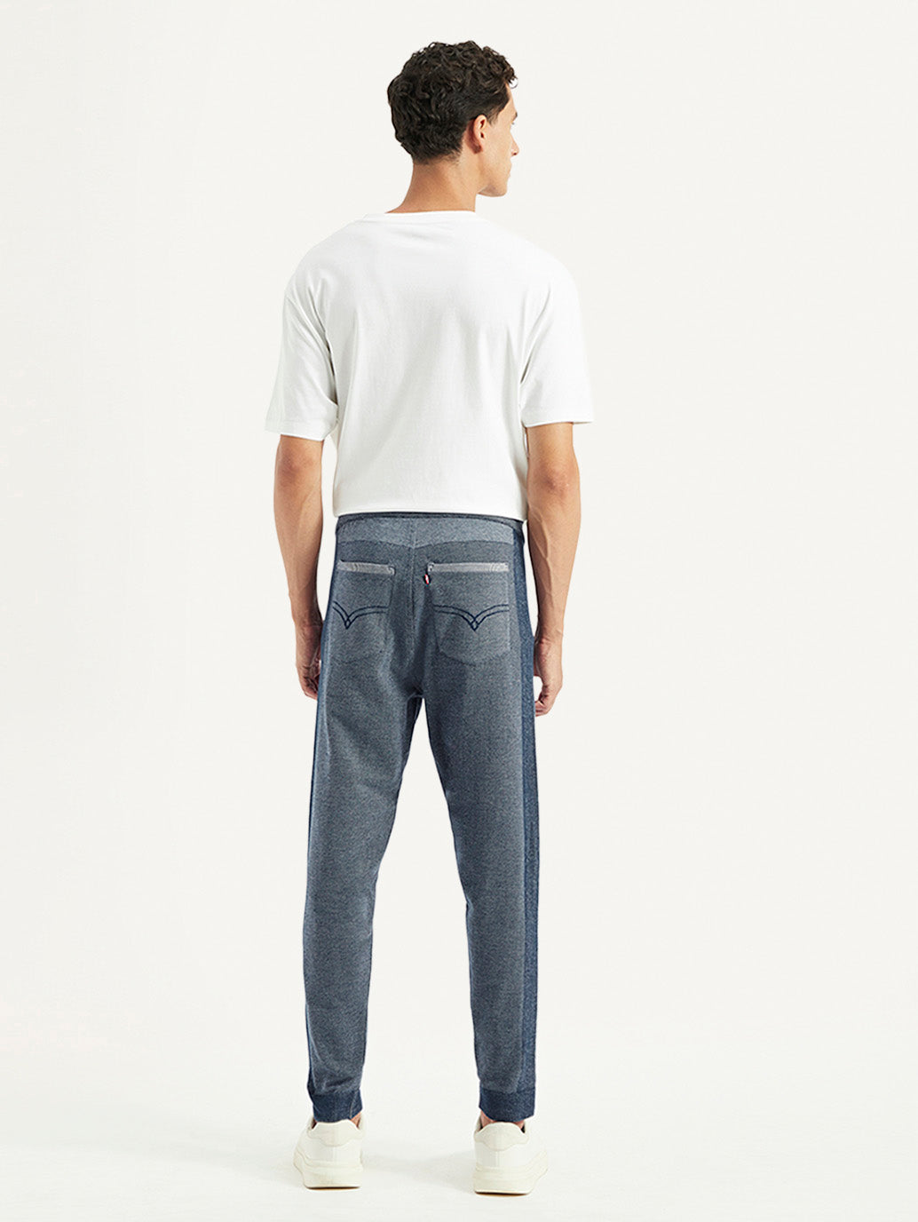 Men's Blue Regular Fit Jogger - Back View