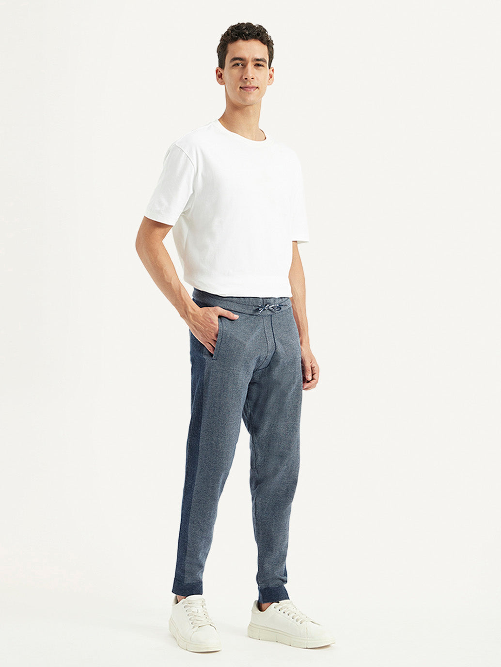 Men's Blue Regular Fit Jogger - Side View