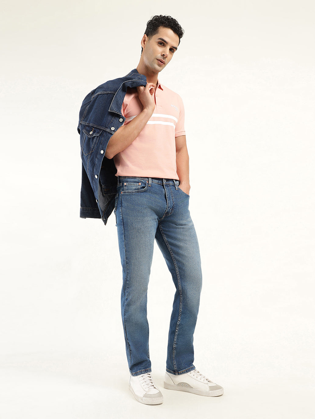 Men's 513 Indigo Slim Straight Fit Mid Rise Jeans - shot View