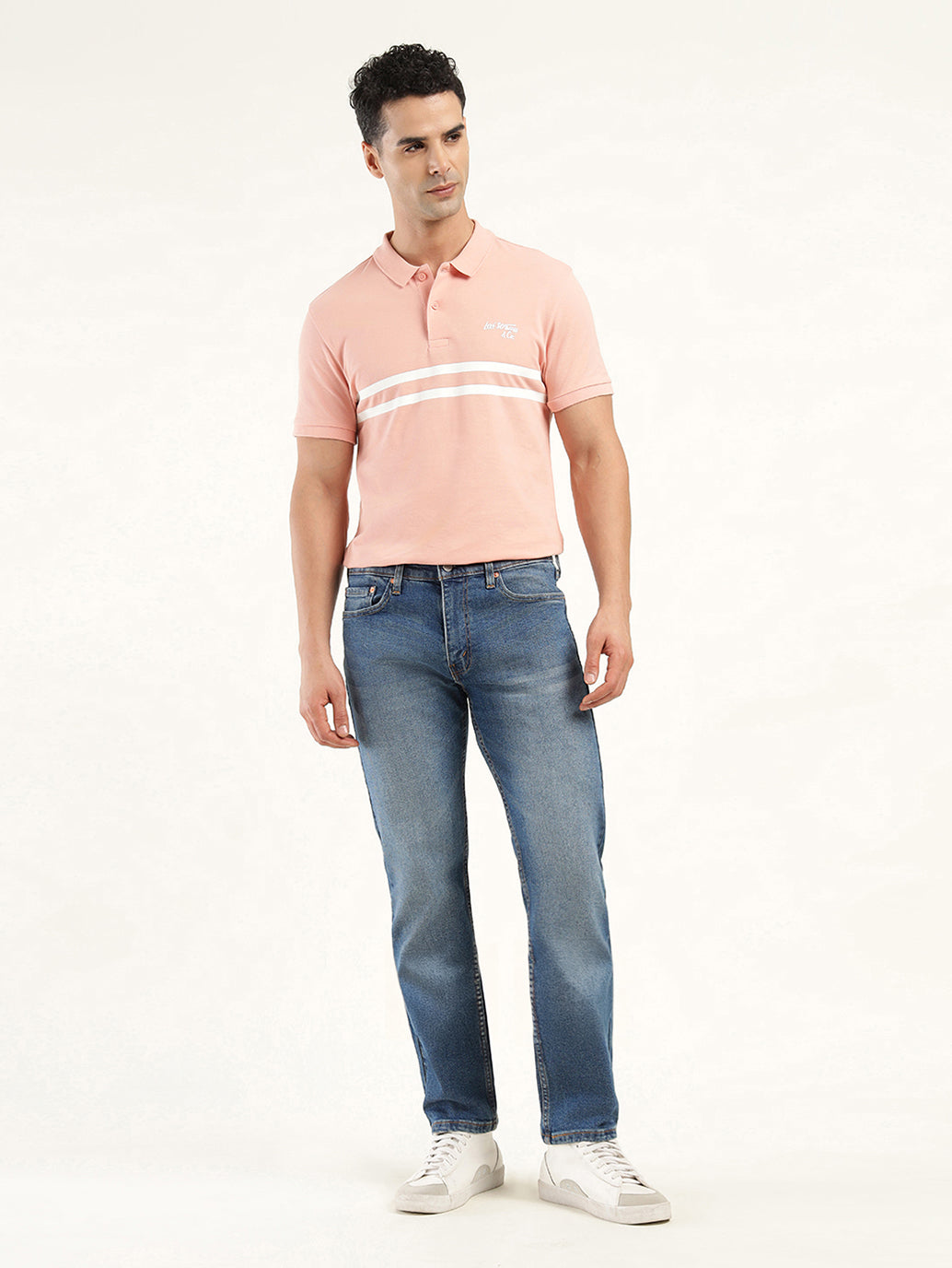 Men's 513 Indigo Slim Straight Fit Mid Rise Jeans - Front View