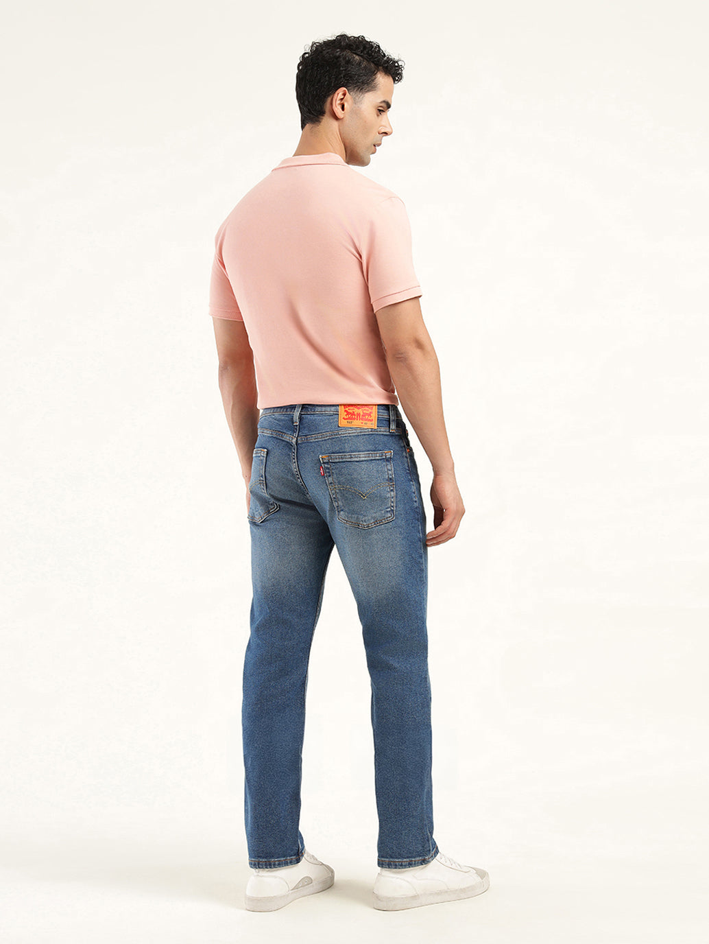 Men's 513 Indigo Slim Straight Fit Mid Rise Jeans - Back View