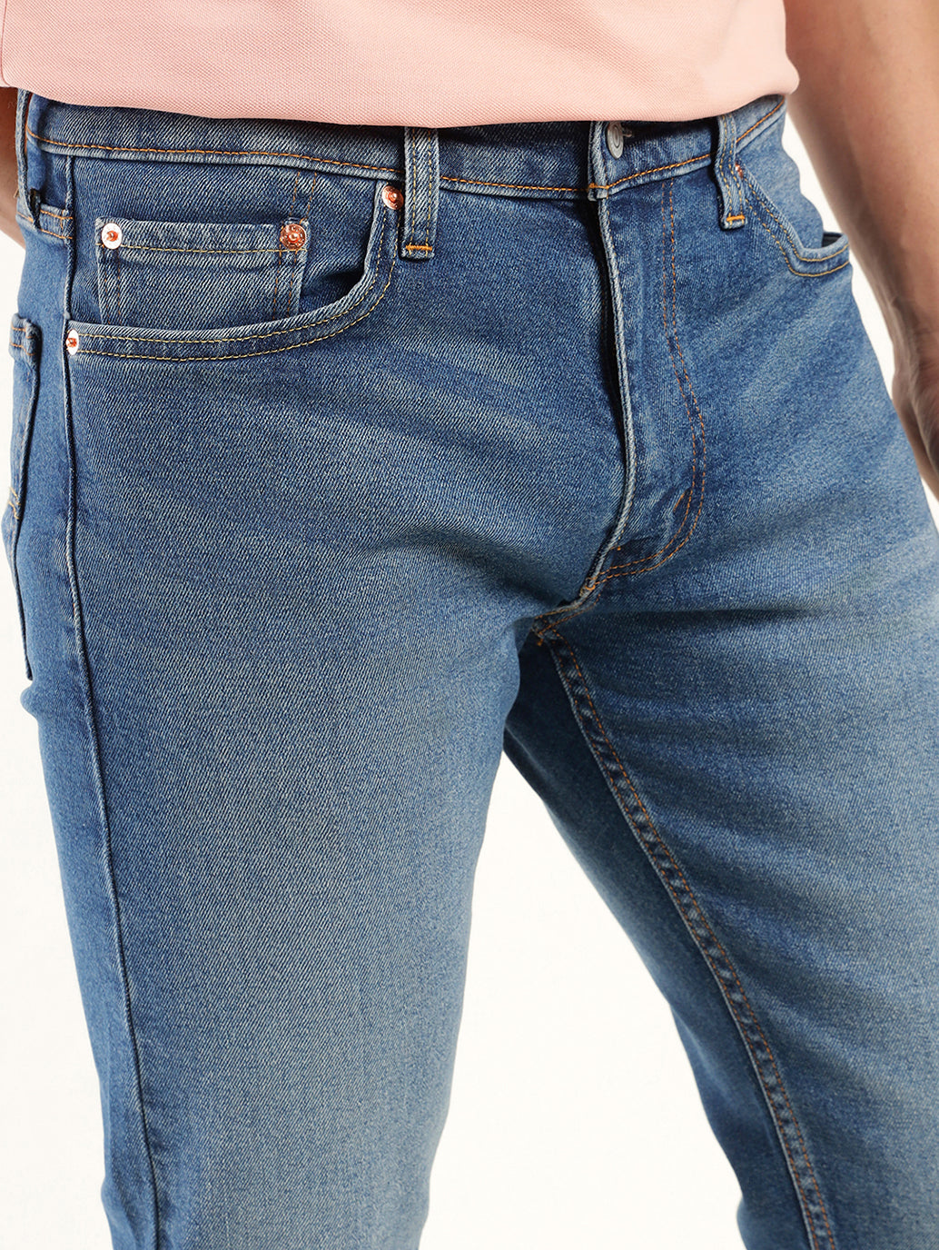 Men's 513 Indigo Slim Straight Fit Mid Rise Jeans - Detail View