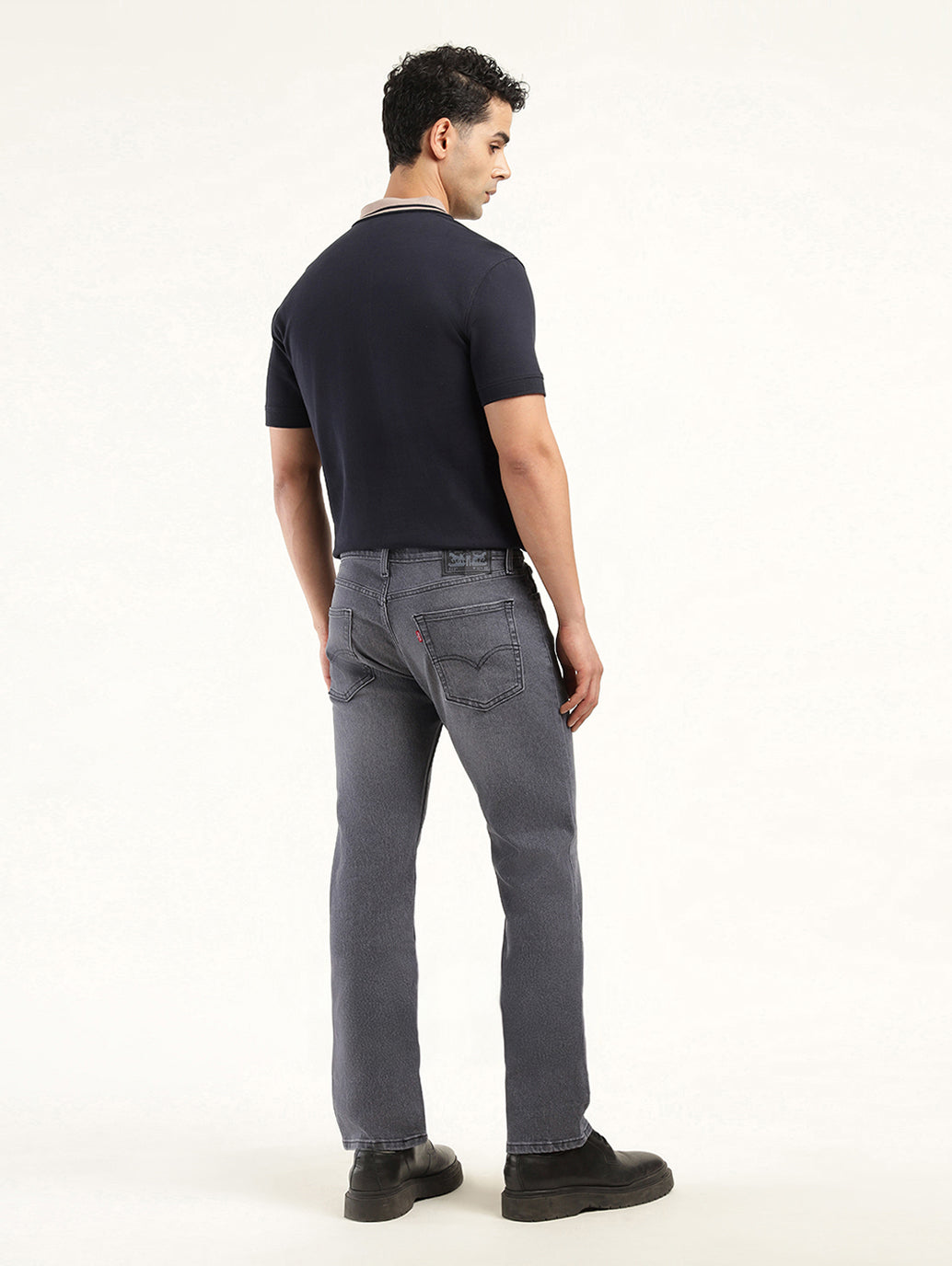 Men's 513 Charcoal Grey Slim Straight Fit Mid Rise Jeans - Back View