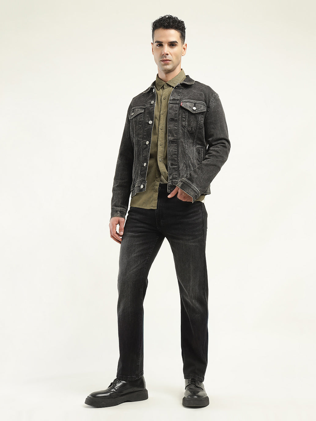Men's 513 Black Slim Straight Fit Mid Rise Jeans