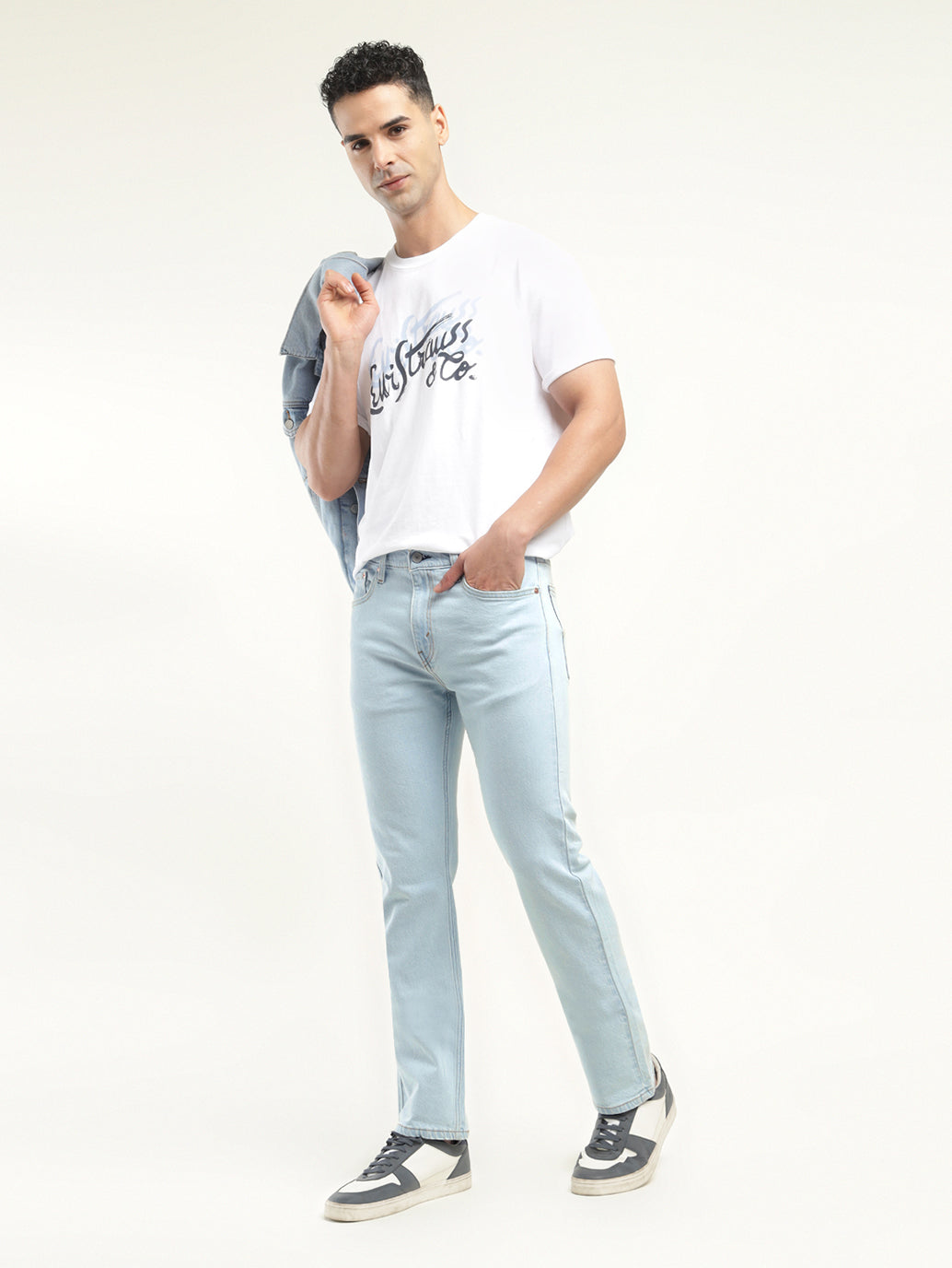 Men's 513 Light Indigo Slim Straight Fit Mid Rise Jeans