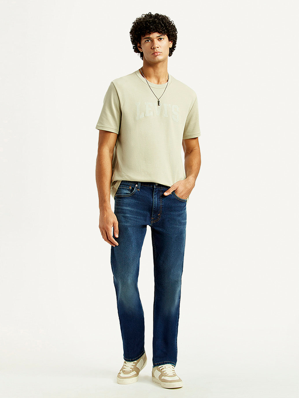 Men's 513 Dark Indigo Slim Straight Fit Mid Rise Jeans - Styleshot View