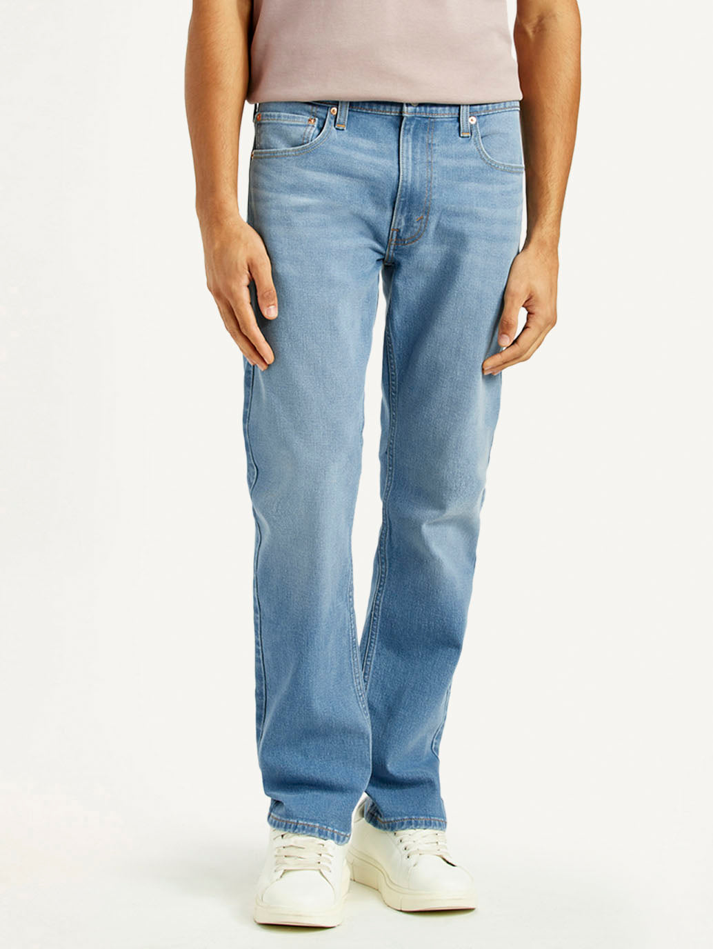 Men's 513 Med Indigo Slim Straight Fit Mid Rise Jeans - Front View