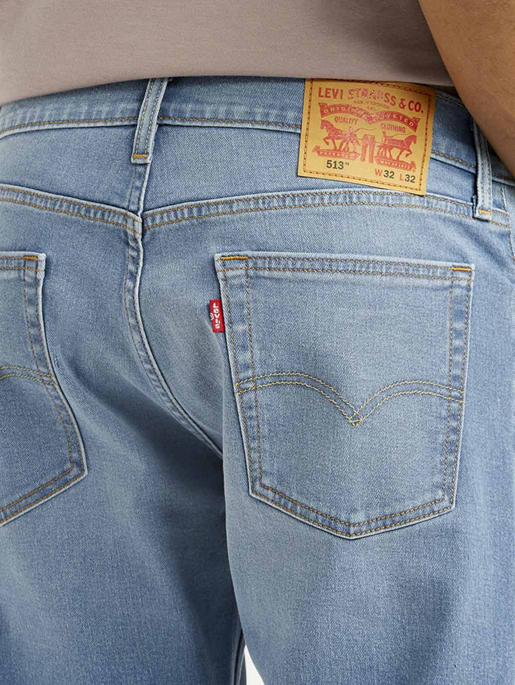 Men's 513 Med Indigo Slim Straight Fit Mid Rise Jeans - Detail View