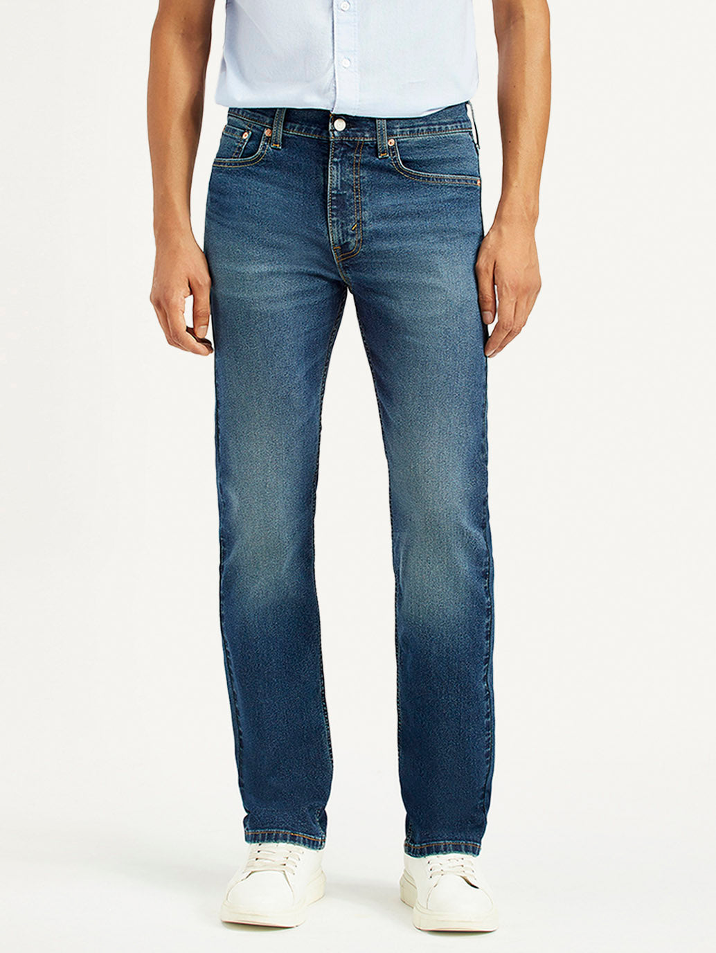 Men's 513 Dark Indigo Slim Straight Fit Mid Rise Jeans - Front View