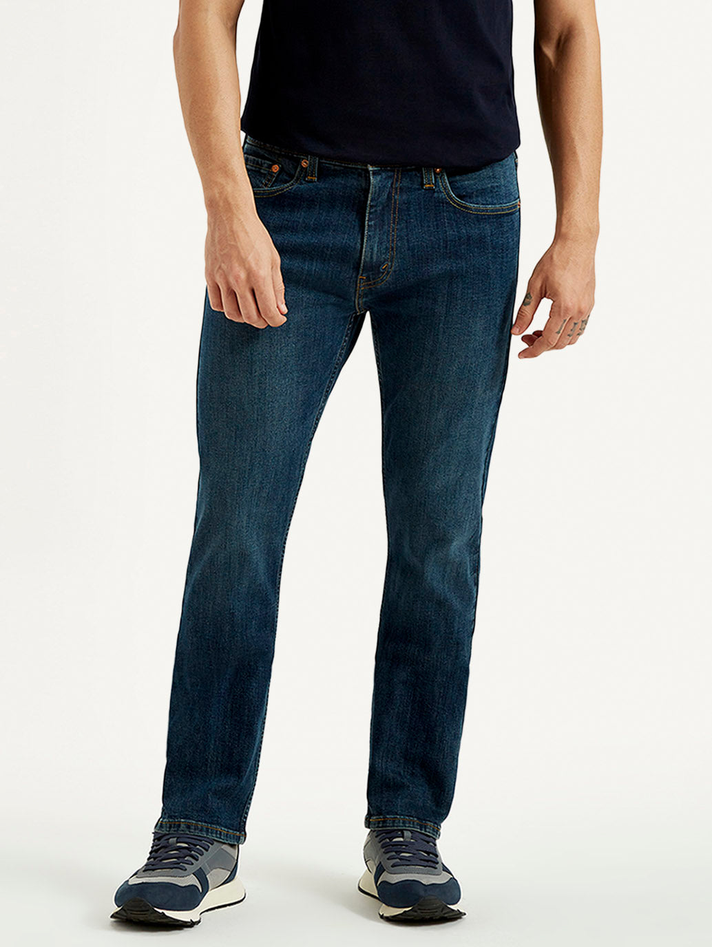 Men's 513 Dark Indigo Slim Straight Fit Mid Rise Jeans - Front View
