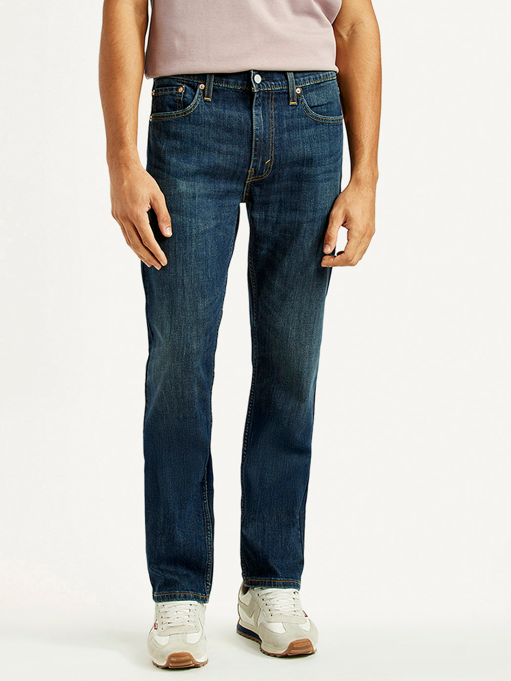 Men's 513 Dark Indigo Slim Straight Fit Mid Rise Jeans - Front View