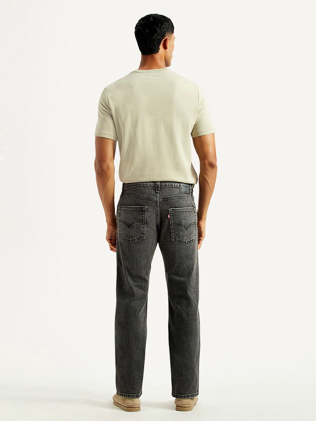 Men's 513 Black Slim Straight Fit Mid Rise Jeans - Back View