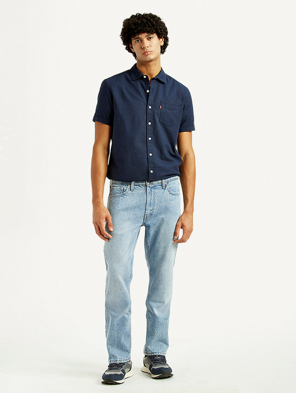 Men's 513 Light Indigo Slim Straight Fit Mid Rise Jeans - Front View