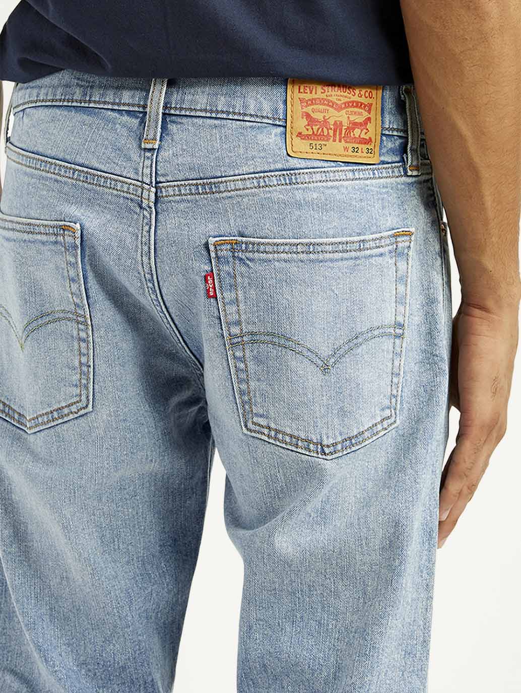 Men's 513 Light Indigo Slim Straight Fit Mid Rise Jeans - Detail View