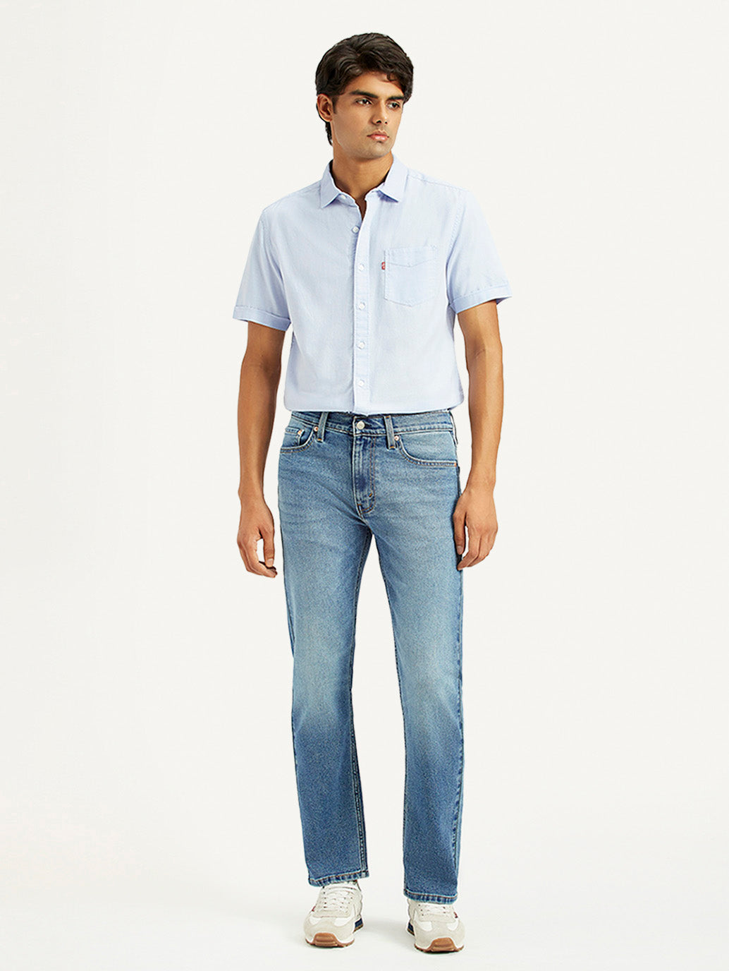 Men's 513 Med Indigo Slim Straight Fit Mid Rise Jeans - Front View