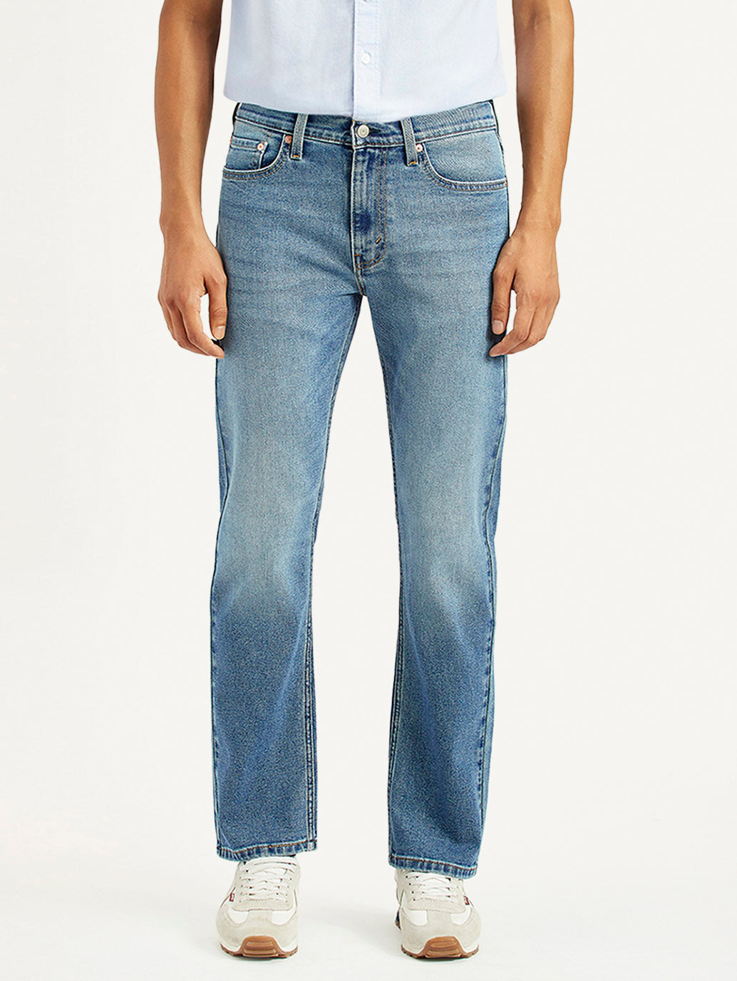 Men's 513 Med Indigo Slim Straight Fit Mid Rise Jeans - Front View