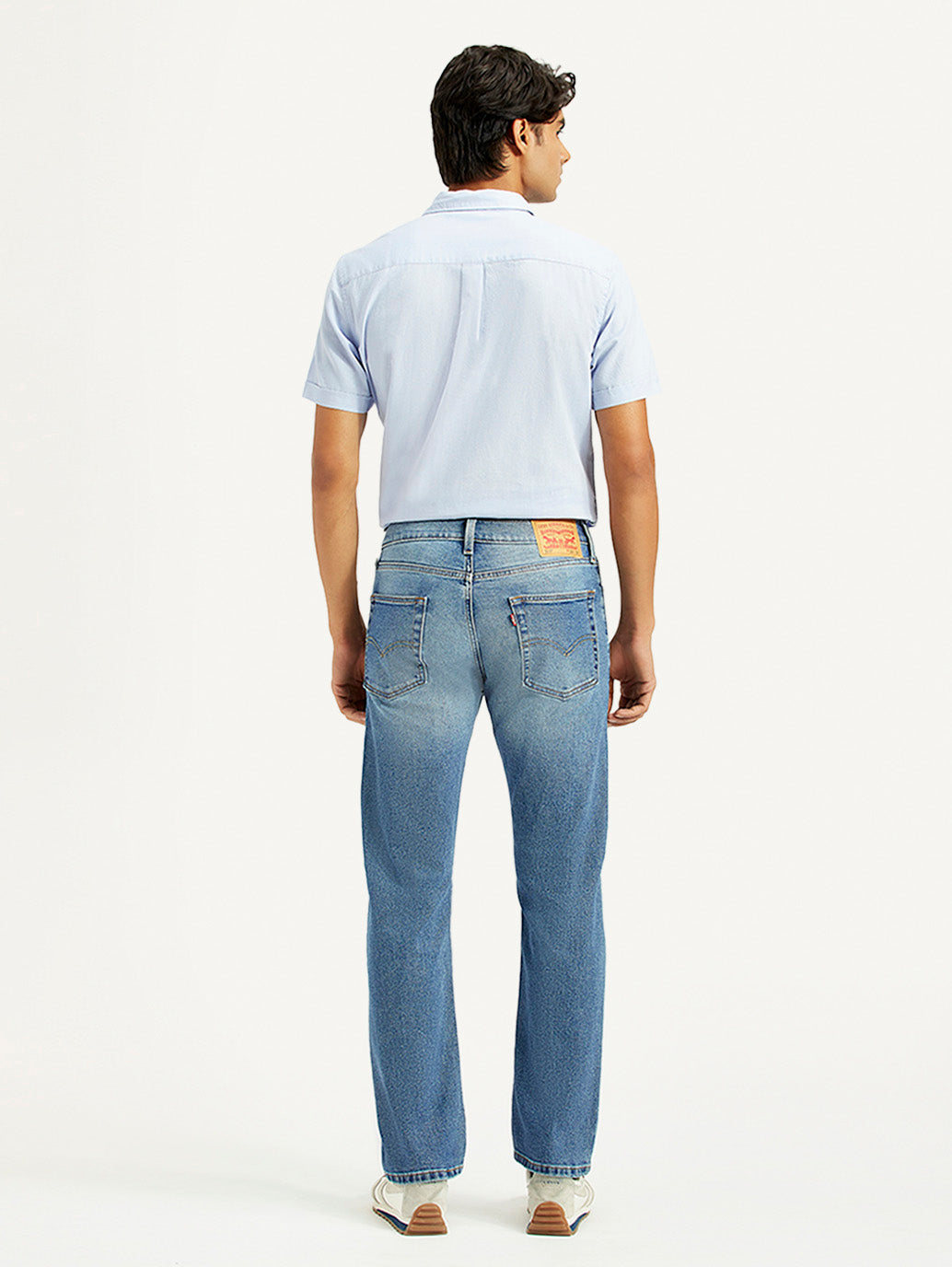 Men's 513 Med Indigo Slim Straight Fit Mid Rise Jeans - Back View