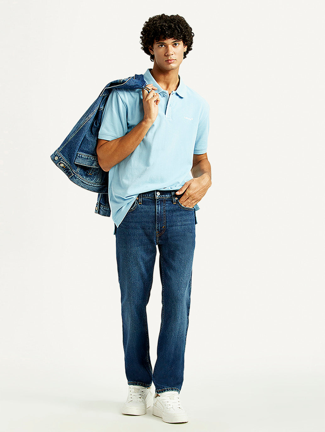 Men's 513 Dark Indigo Slim Straight Fit Mid Rise Jeans - Styleshot View