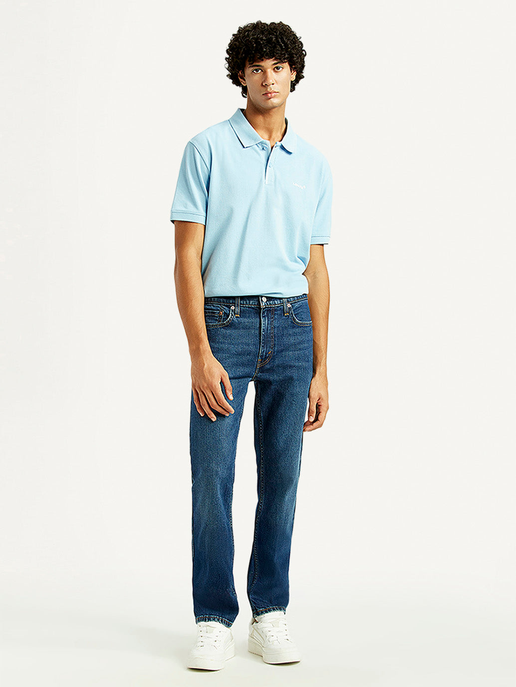 Men's 513 Dark Indigo Slim Straight Fit Mid Rise Jeans - Front View