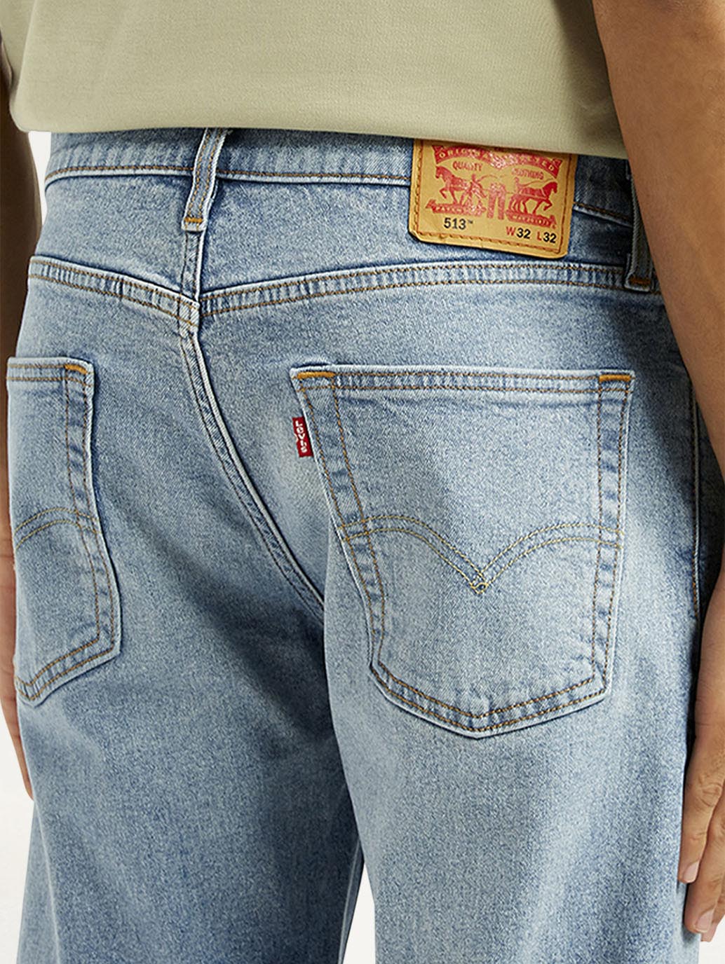 Men's 513 Light Indigo Slim Straight Fit Mid Rise Jeans - Detail View