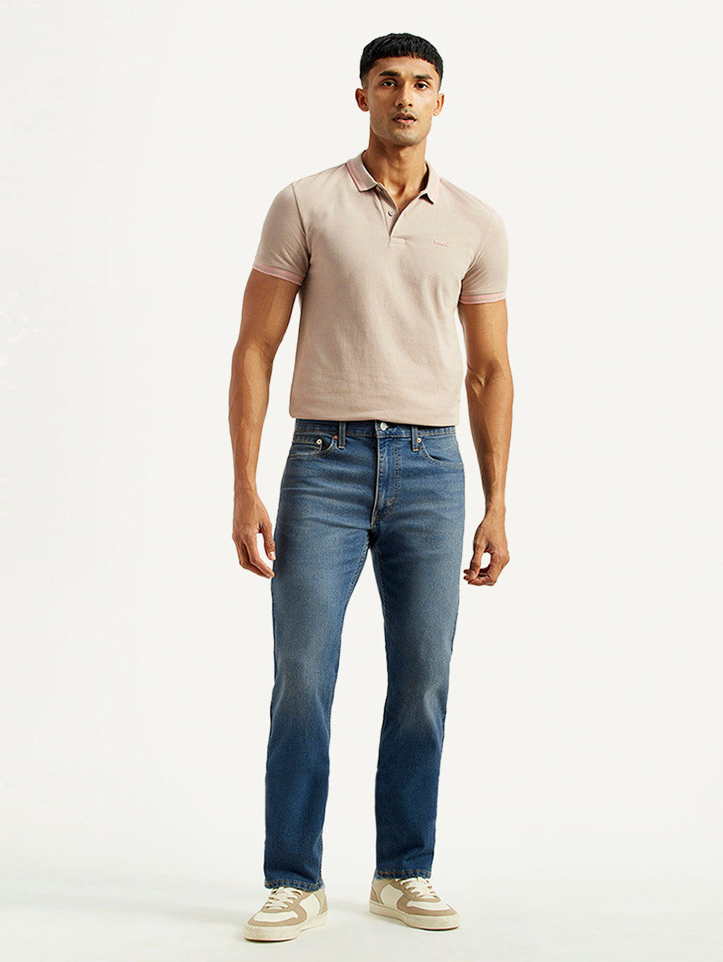 Men's 513 Med Indigo Slim Straight Fit Mid Rise Jeans - Front View