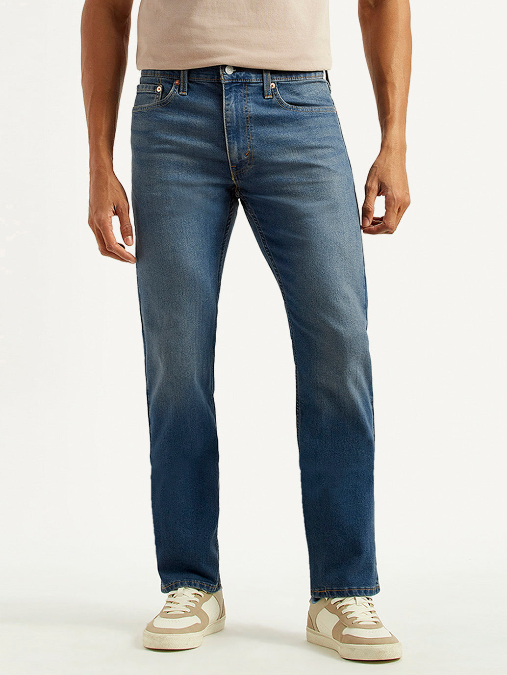 Men's 513 Med Indigo Slim Straight Fit Mid Rise Jeans - Front View