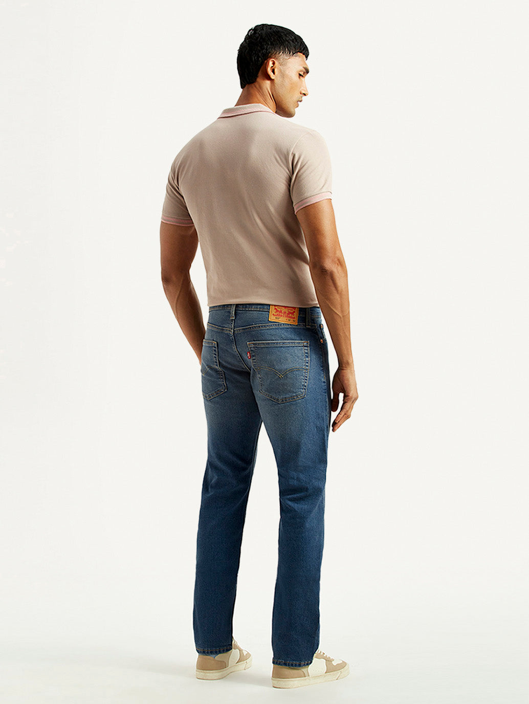 Men's 513 Med Indigo Slim Straight Fit Mid Rise Jeans - Back View