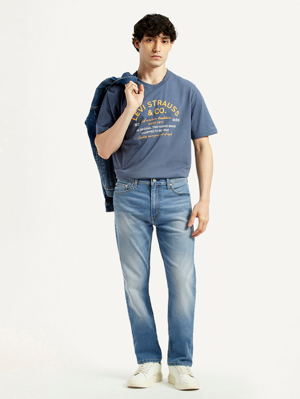 Men's 513 Light Indigo Slim Straight Fit Mid Rise Jeans - Styleshot View