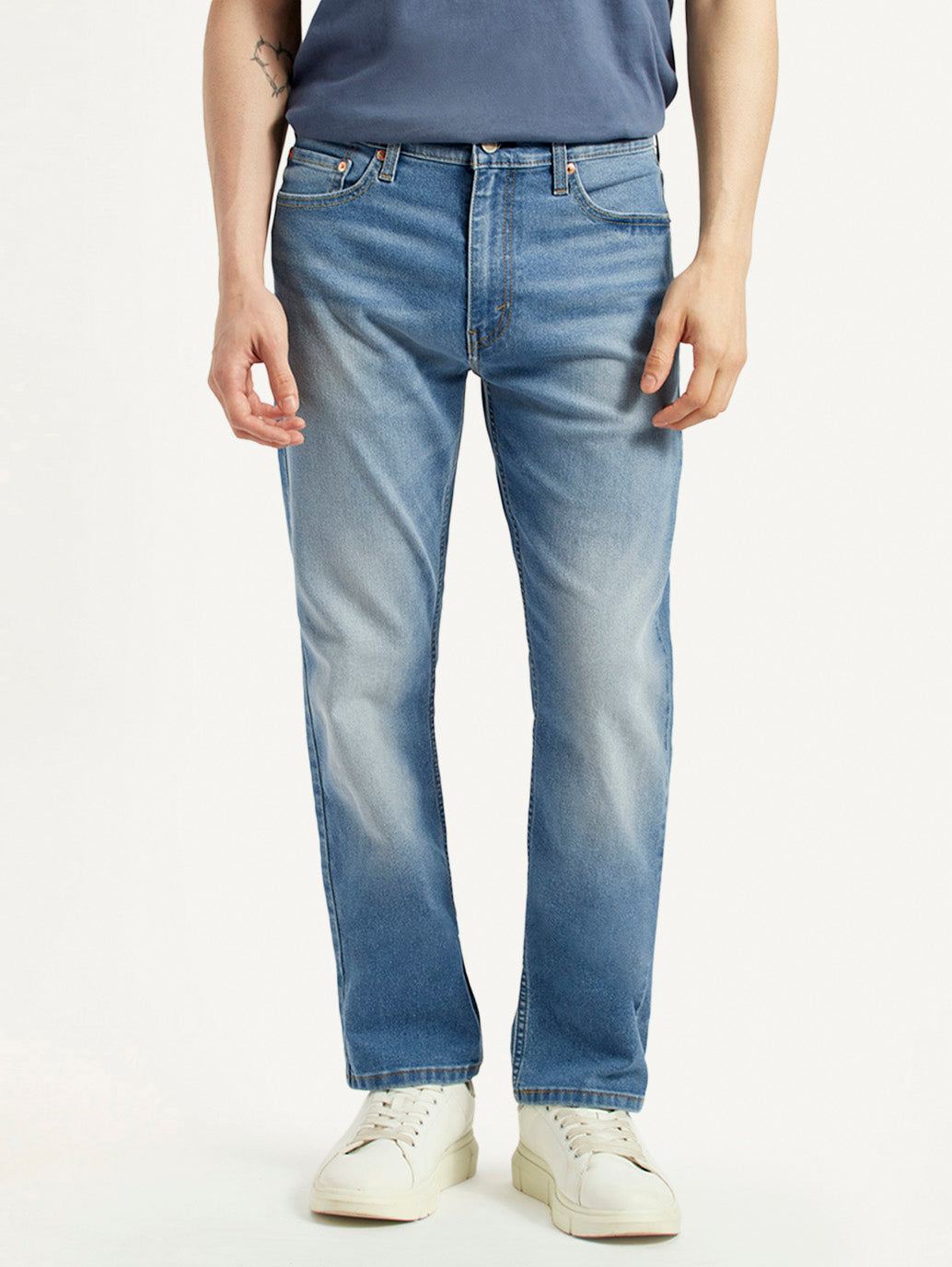 Men's 513 Light Indigo Slim Straight Fit Mid Rise Jeans - Front View