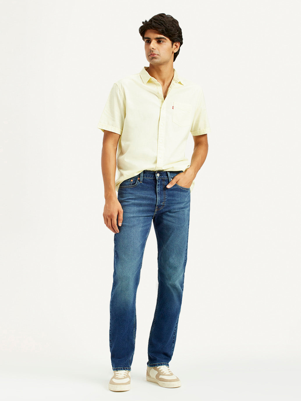 Men's 513 Dark Indigo Slim Straight Fit Mid Rise Jeans - Styleshot View