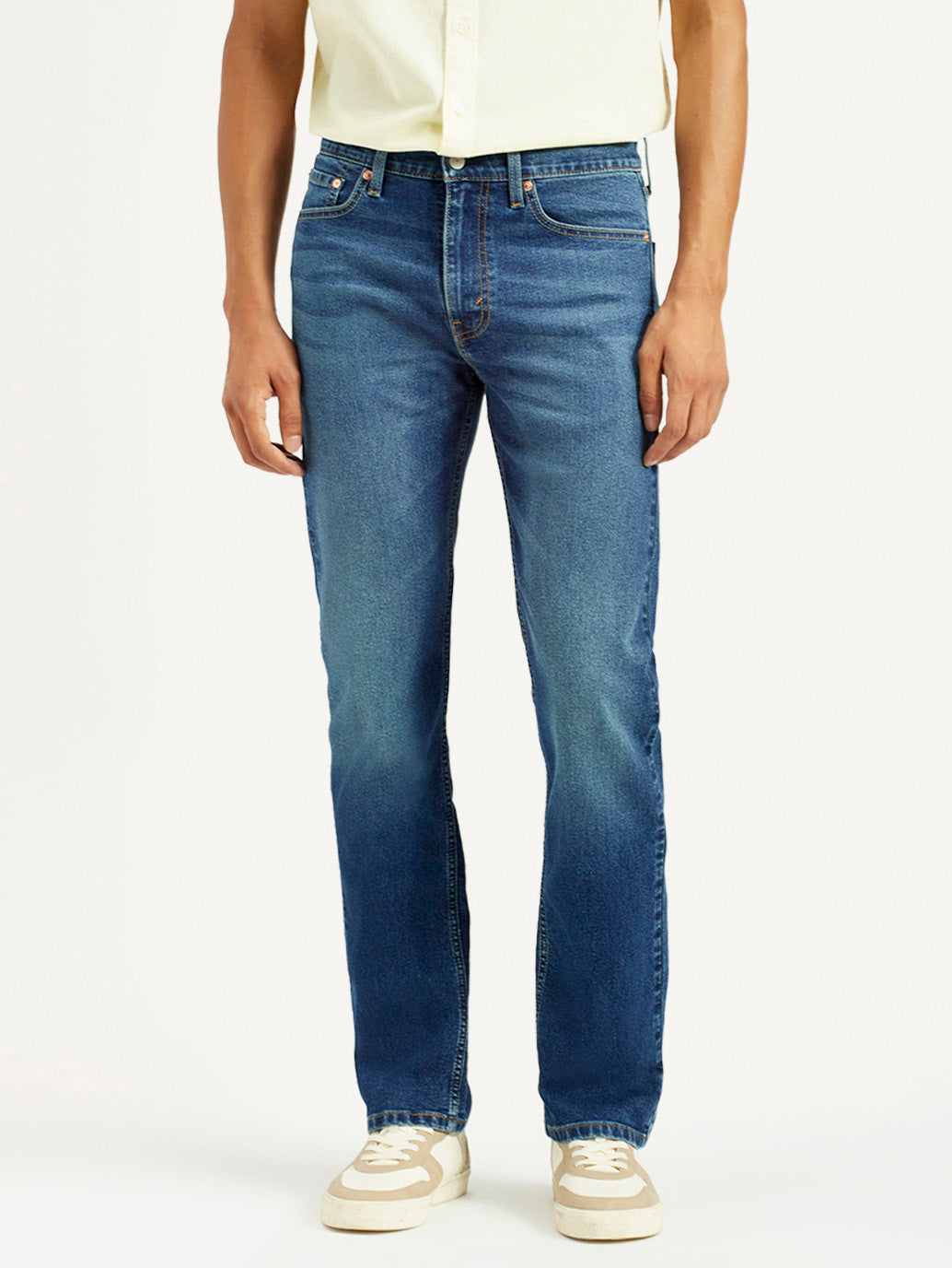 Men's 513 Dark Indigo Slim Straight Fit Mid Rise Jeans - Front View