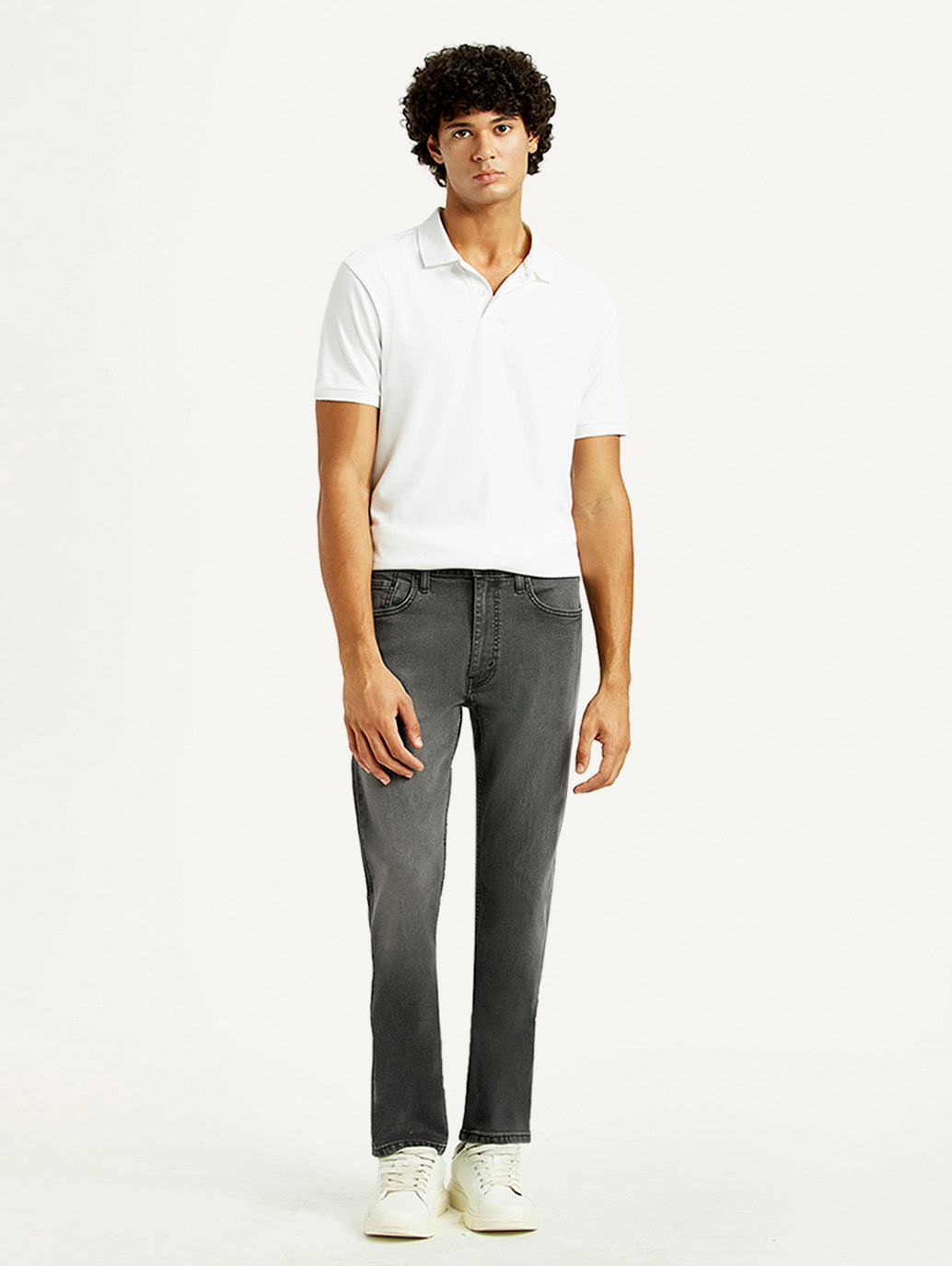 Men's 513 Grey Slim Straight Fit Mid Rise Jeans - Front View