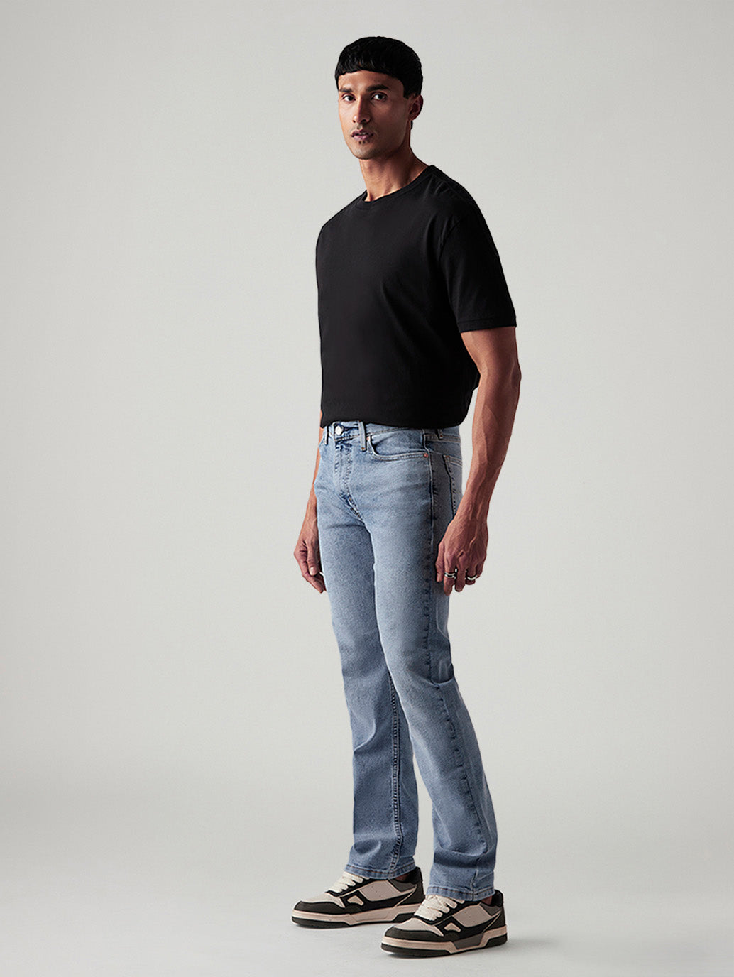 Men's 513 Light Indigo Slim Straight Fit Mid Rise Jeans - Side View