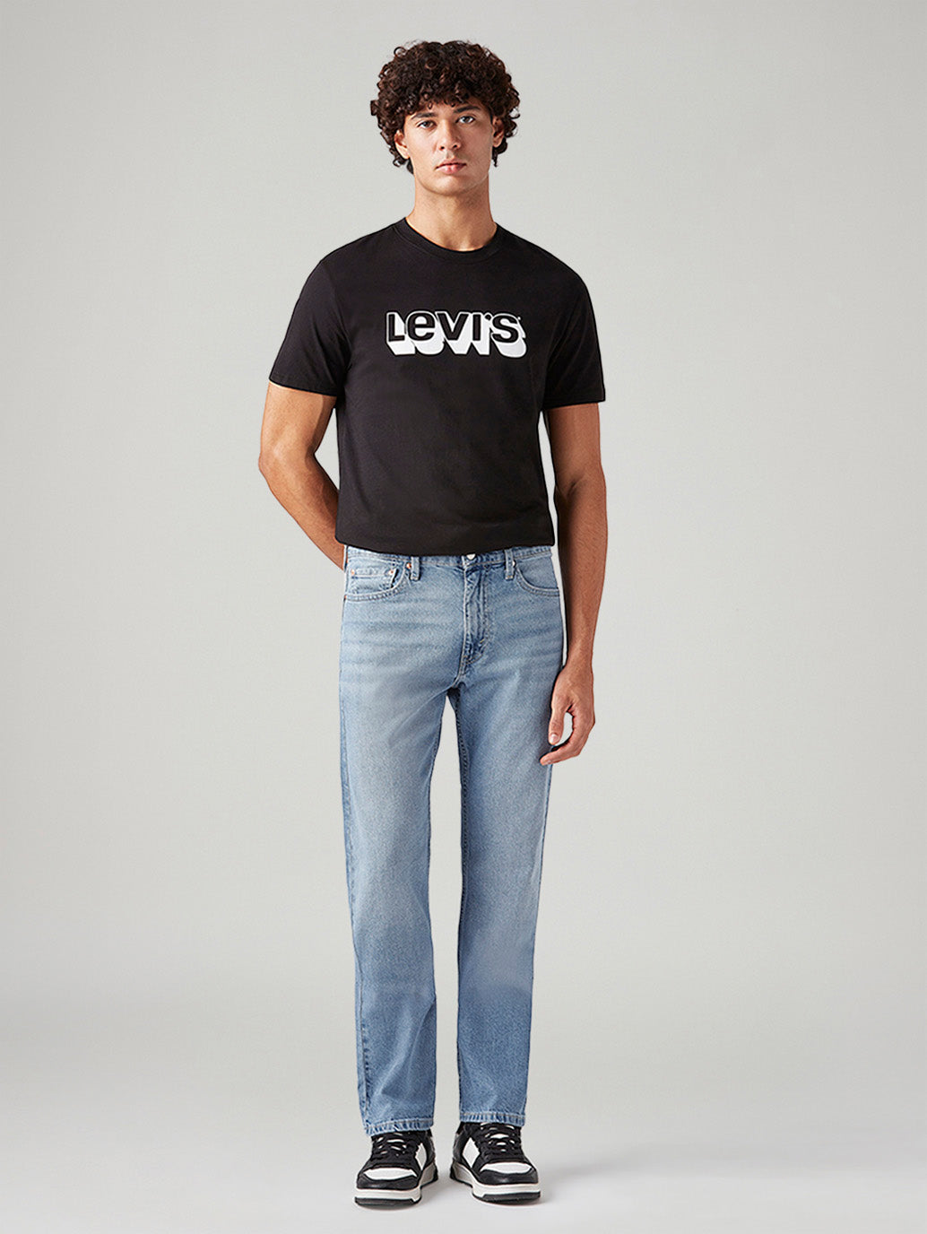 Men's 513 Light Blue Slim Straight Fit Mid Rise Jeans - Front View