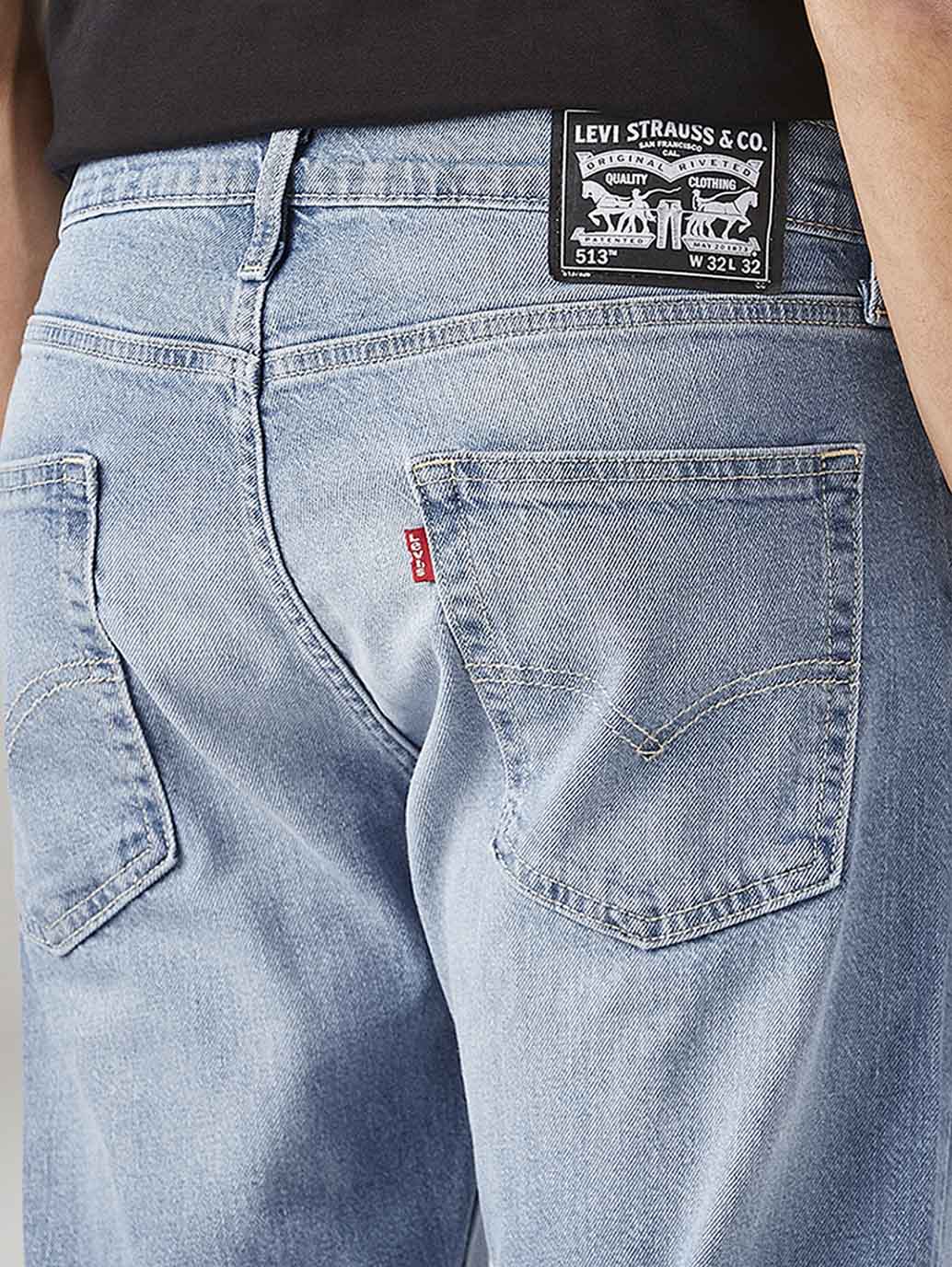 Men's 513 Light Blue Slim Straight Fit Mid Rise Jeans - 20 View