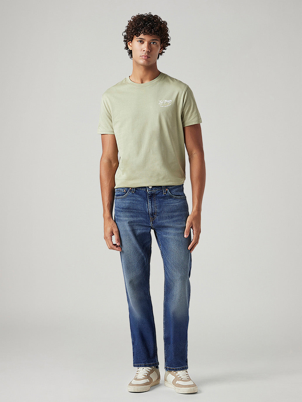 Men's 513 Blue Slim Straight Fit Mid Rise Jeans - Front View